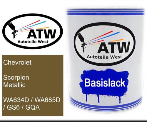 Chevrolet, Scorpion Metallic, WA634D / WA685D / GS6 / GQA: 1L Lackdose, von ATW Autoteile West.